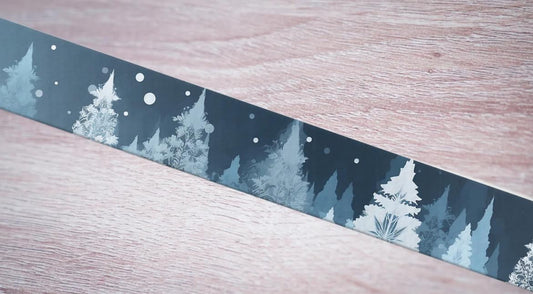 Tree Snow Scene Christmas Biothane Collar